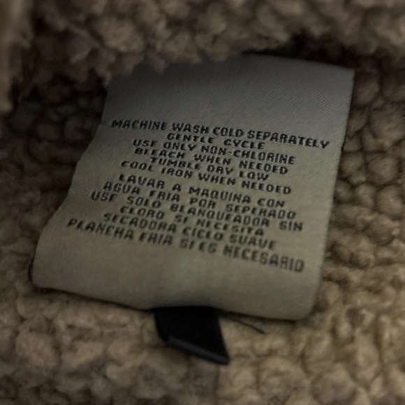 LEVI'S Sherpa Lined 54163 Cotton Trucker Military Jacket Tan Brown Men's Medium - Picture 6 of 7